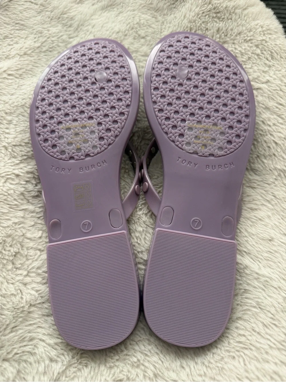 Tory Burch Women's Studded Jelly Thongs Sandals Flats Size 7